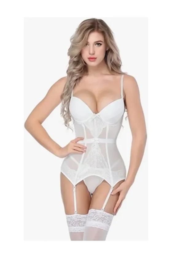 Conjunto Blanco con Liguero Rashel Conjunto Blanco con Liguero Rashel
