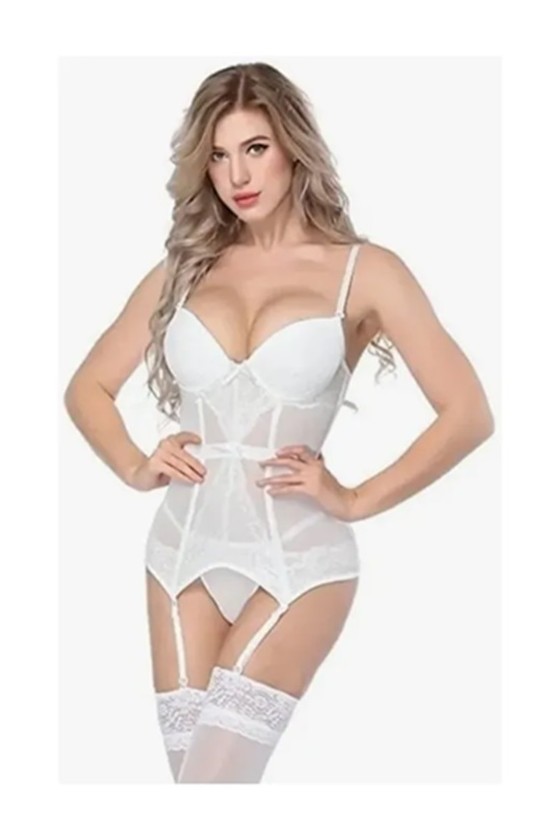 Conjunto Blanco con Liguero Rashel Conjunto Blanco con Liguero Rashel