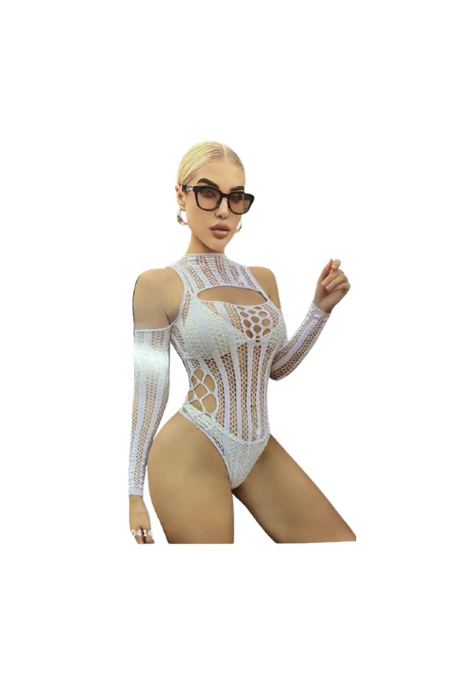 Malla Body Blanco con Brillantes