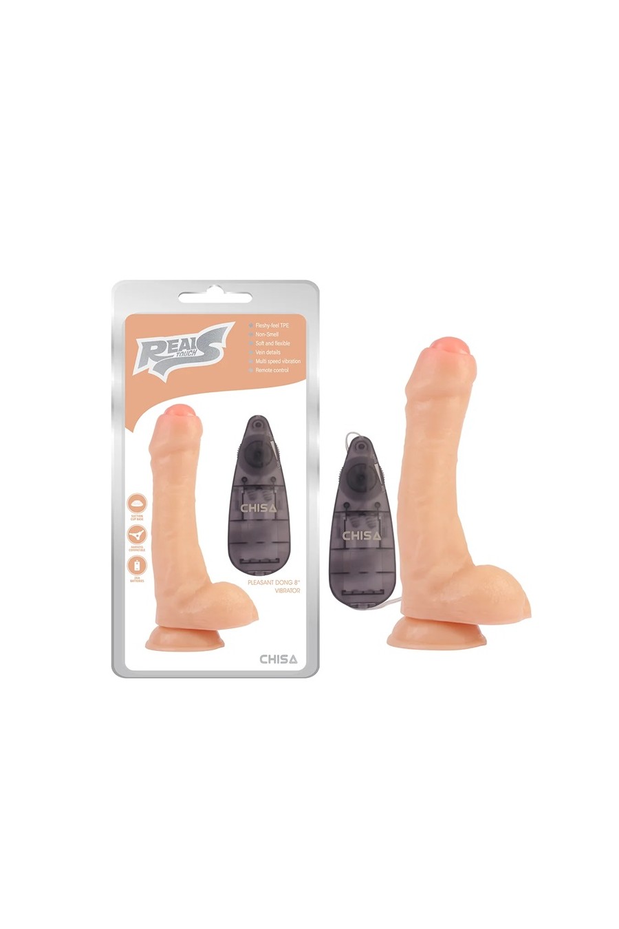 Dildo vibrador 20,3cm Duran RealBeats CHISA prepucio