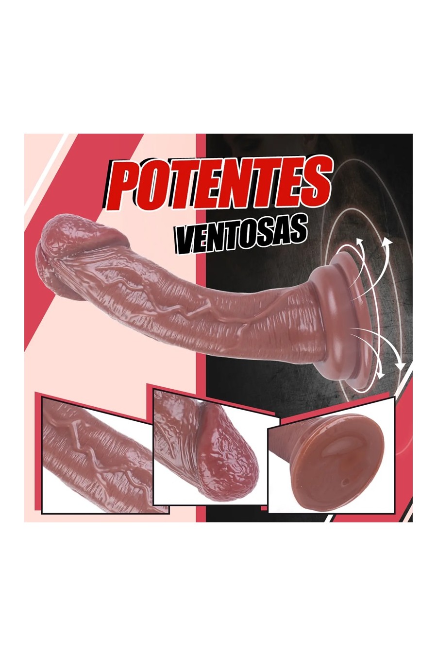 Dildo Cabezon Mulato 22 cms 6 cms Diametro