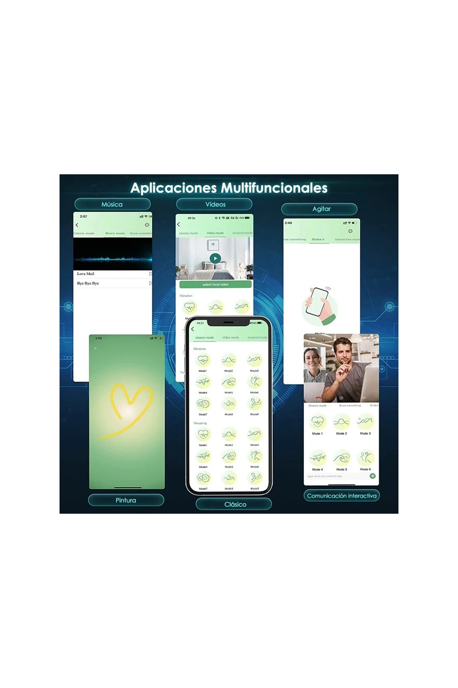 Masturbador APP Recargable Negro