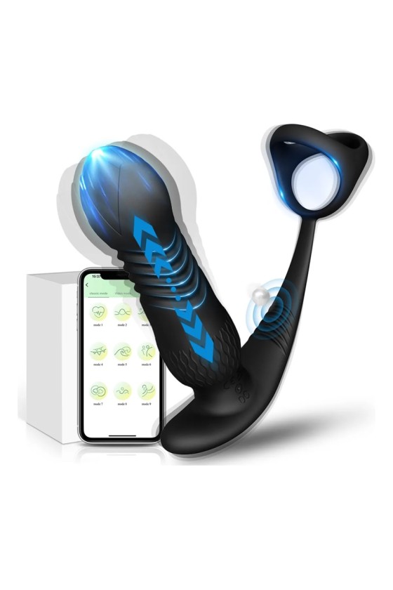 Vibrador APP Prostata De Plug Anal Telescopica Con Control
