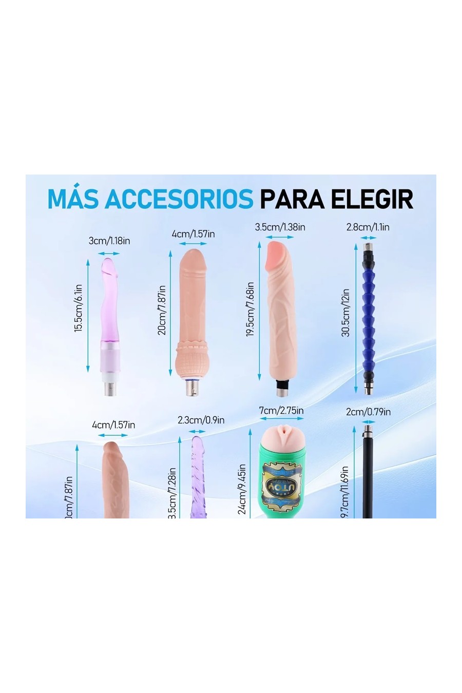 Fuck Machine Automatica 8 Accesorios 220V