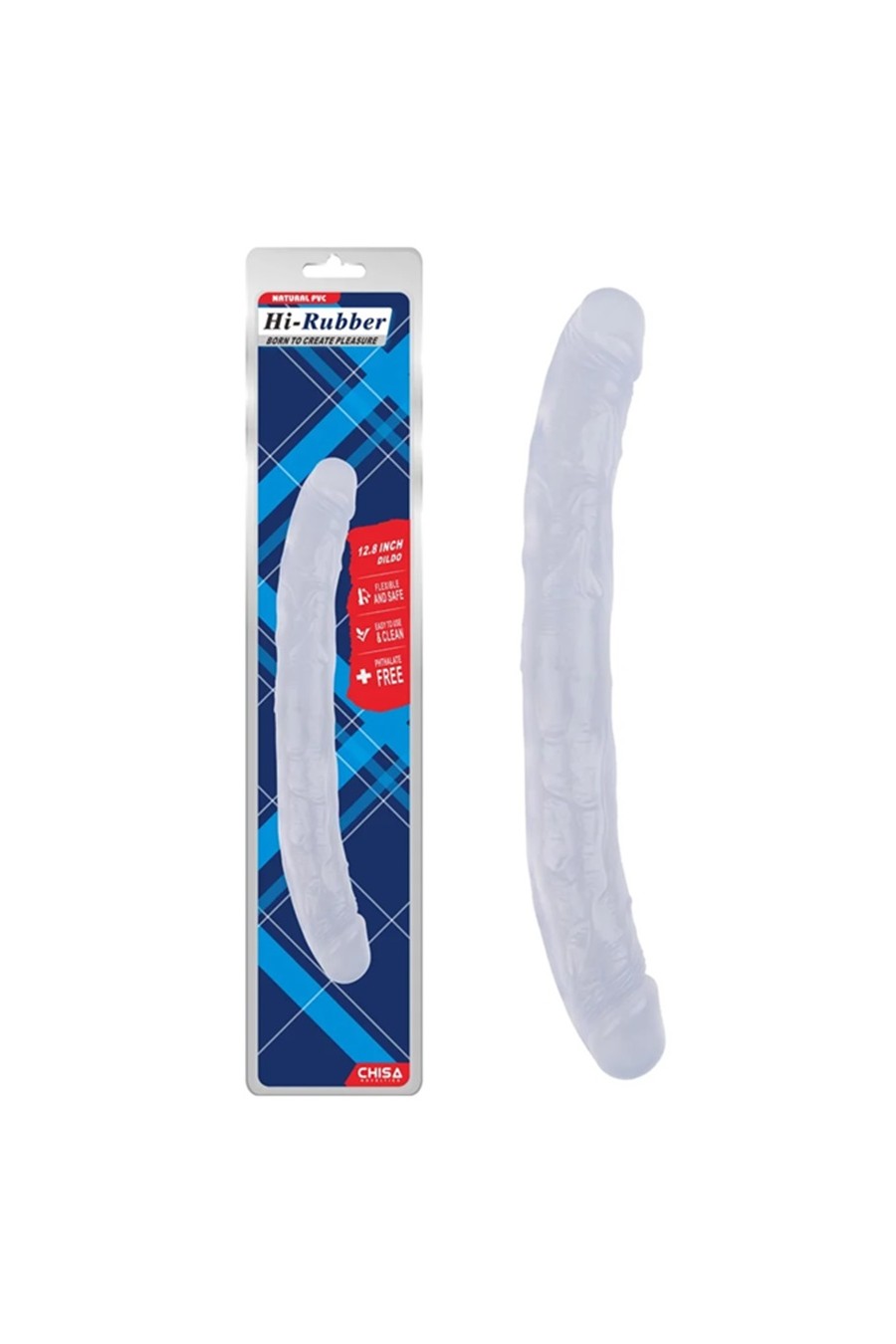 Dildo doble Glen McQ Hi-Rubber 32,5 cm CHISA Transparente