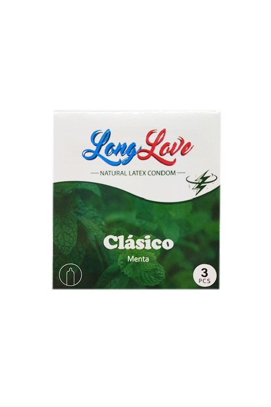 Condones Menta Long love - 3 Unidades