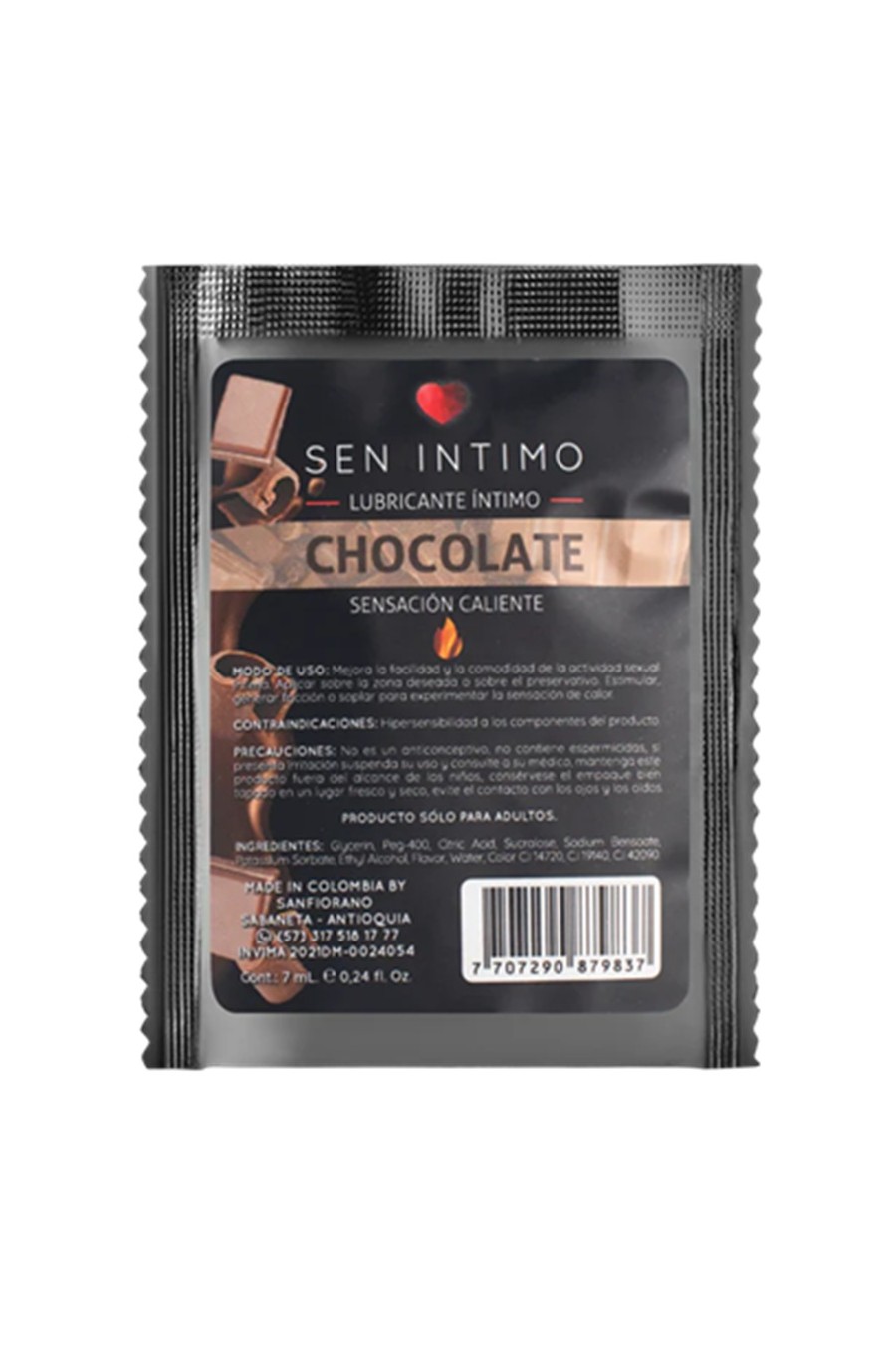 Gel Lubricante Sabor Chocolate – Efecto Calor  Sen Intimo