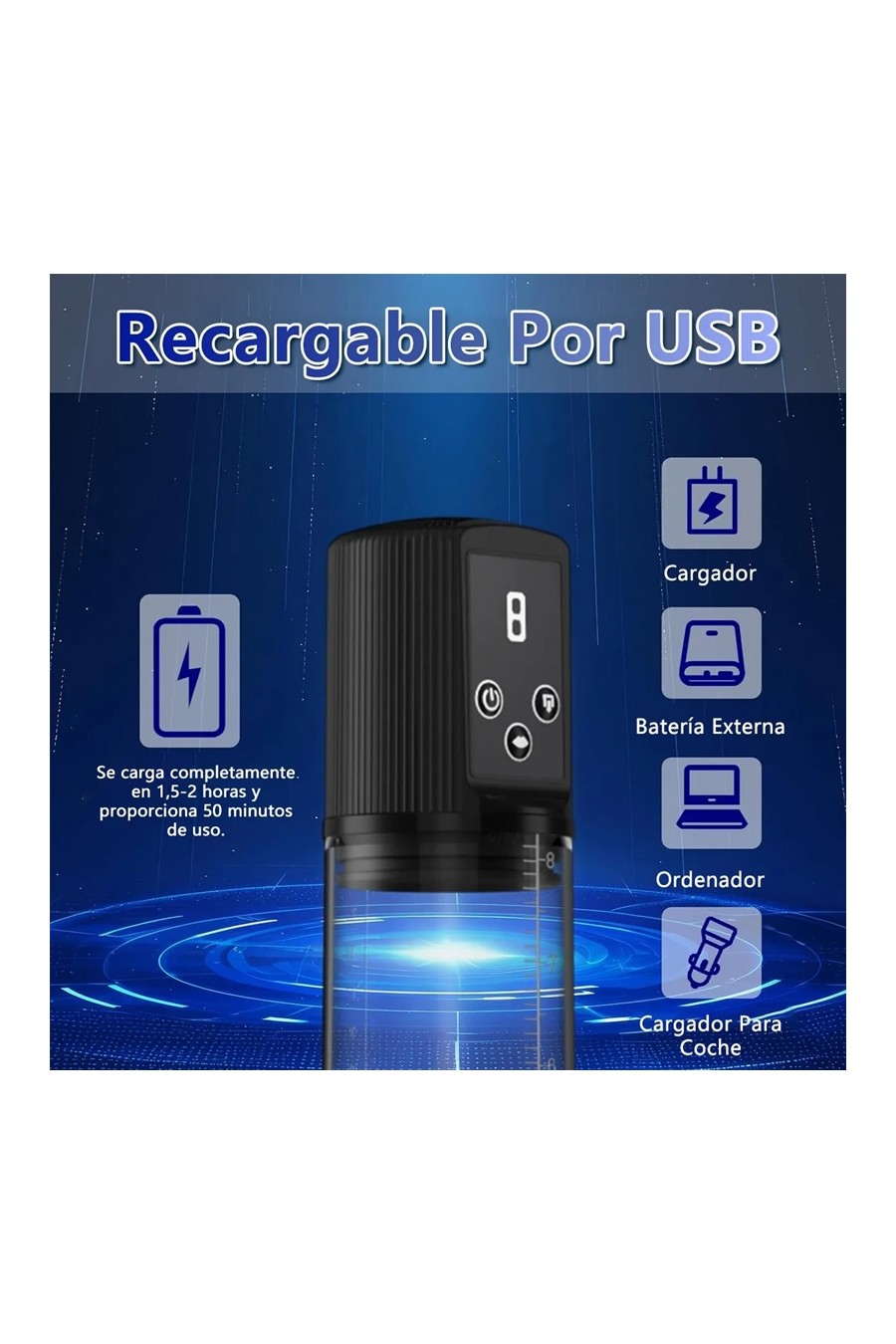 Bomba Vacio Recargable Automatica USB