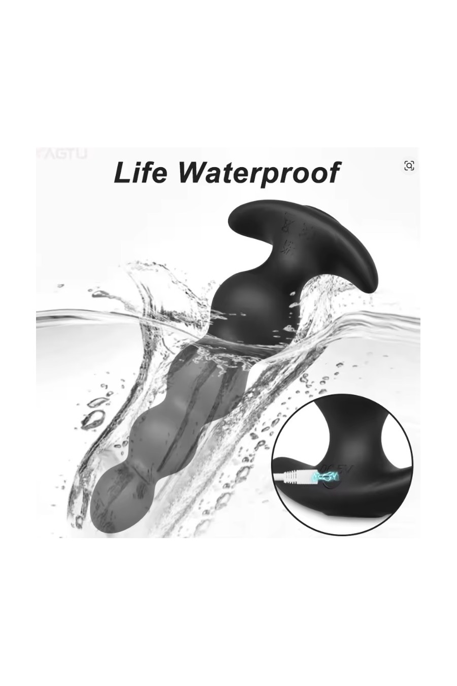 Plug Anal APP Recargable negro LoveSpouse
