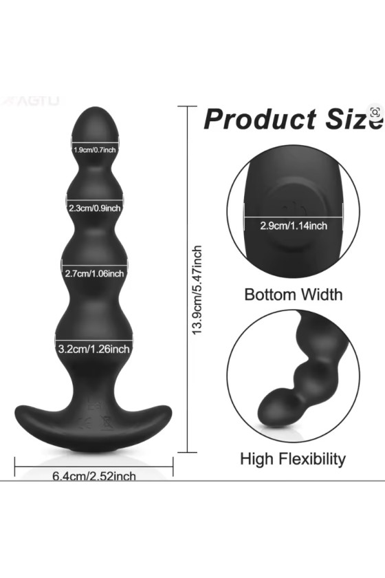 Plug Anal APP Recargable negro LoveSpouse