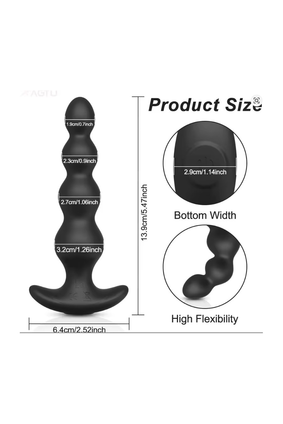 Plug Anal APP Recargable negro LoveSpouse