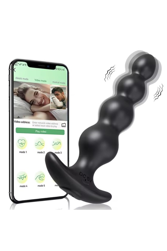 Plug Anal APP Recargable negro LoveSpouse