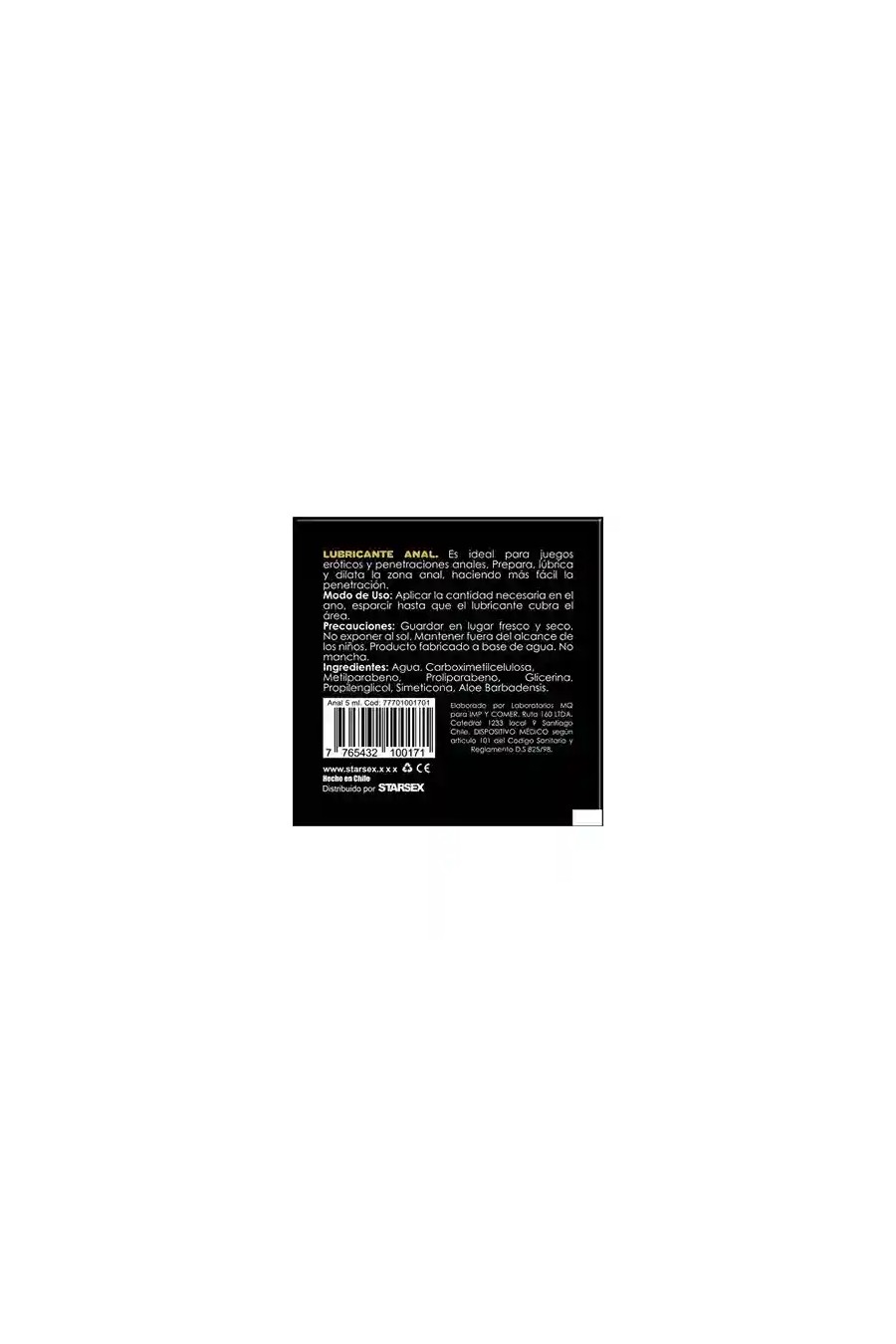 Lubricante dilatador anal - Starsex- 5 ml