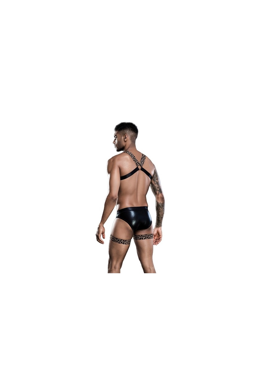 Conjunto Brief y Arnés Leopardo Sexy Men