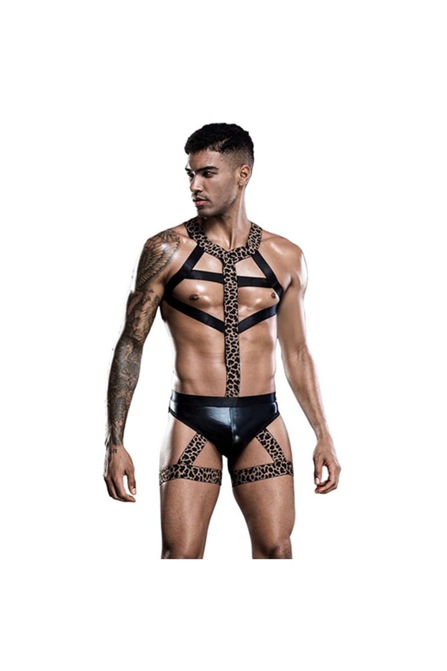Conjunto Brief y Arnés Leopardo Sexy Men