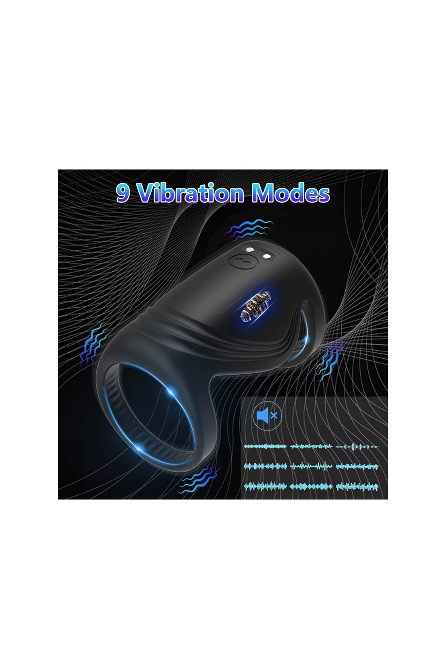 Anillo Vibrador Estimulador con APP  Bicyclic Ring