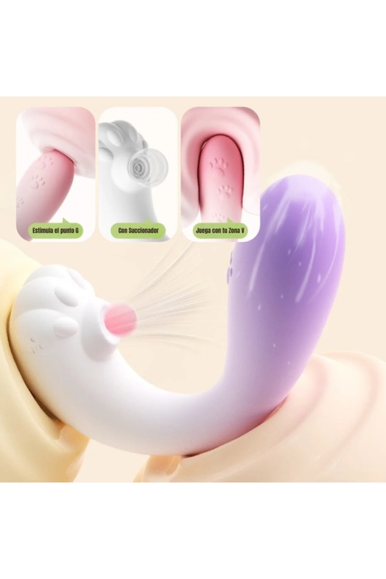 Vibrador Inalambrico Tipo U Clitorial y Punto G - Kitty
